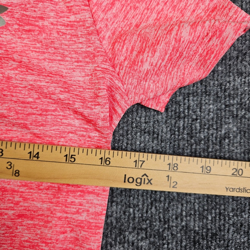 Under Armour HeatGear V-Neck T-Shirt Women's‎ XS Pink Heathered 1258568 NEW - Picture 3 of 8